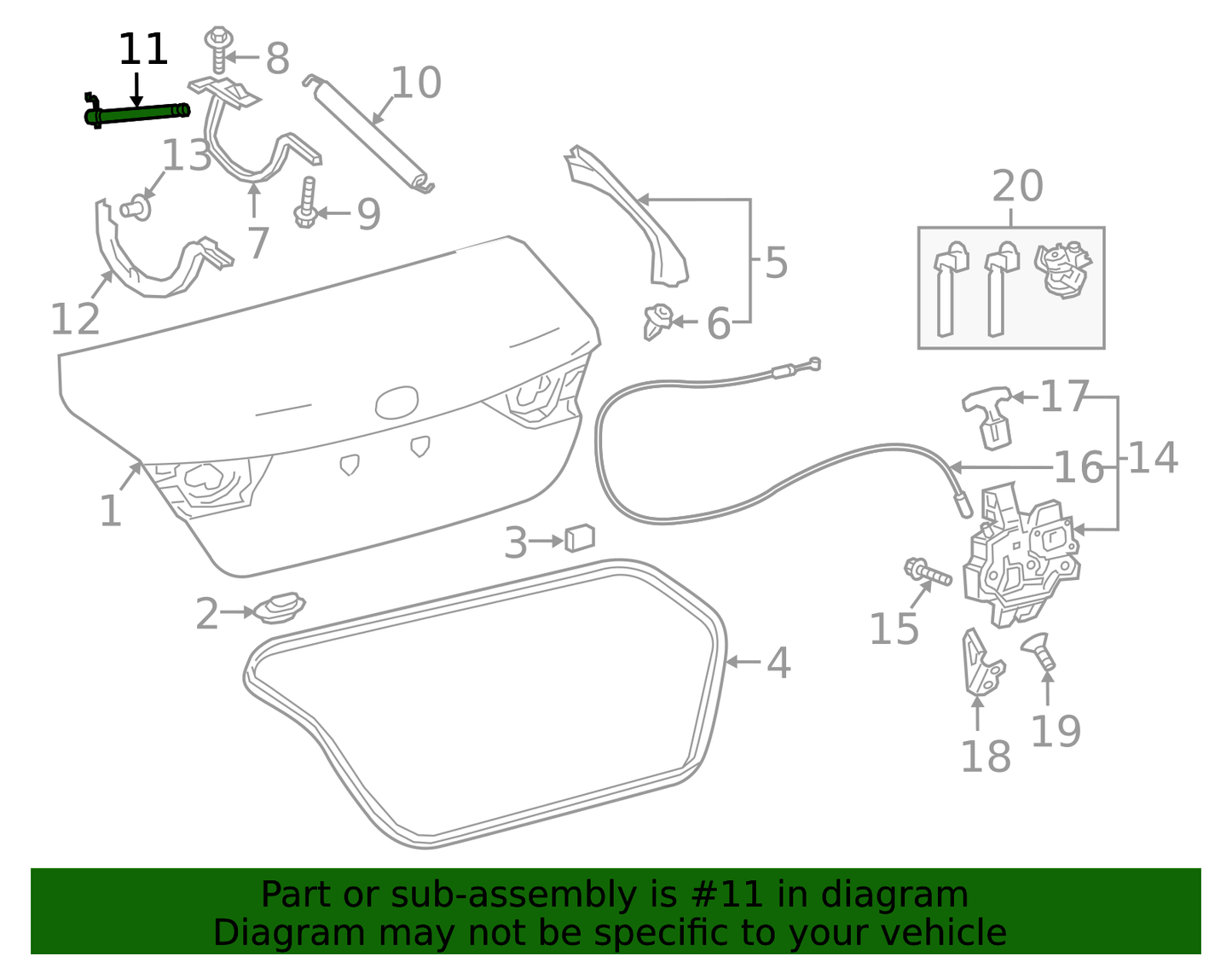 OEM 2018-2024 Toyota Camry/Hybrid Camry Trunk Lid-Support Strut 64530-06010