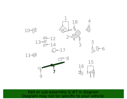 07-14 FJ CRUISER LEFT REAR DOOR STAY SUPPORT SHOCK 68907-35081 GENUINE TOYOTA