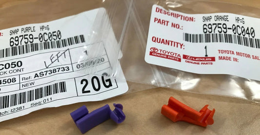 07-20 TUNDRA TAILGATE LATCH LOCK ROD CLIP SET 69759-0C050 LF & 69759-0C040 RT