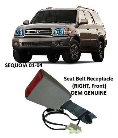 01-04 SEQUOIA RIGHT FRONT SEAT BELT BUCKLE OAK GENUINE TOYOTA PASSENGER SIDE