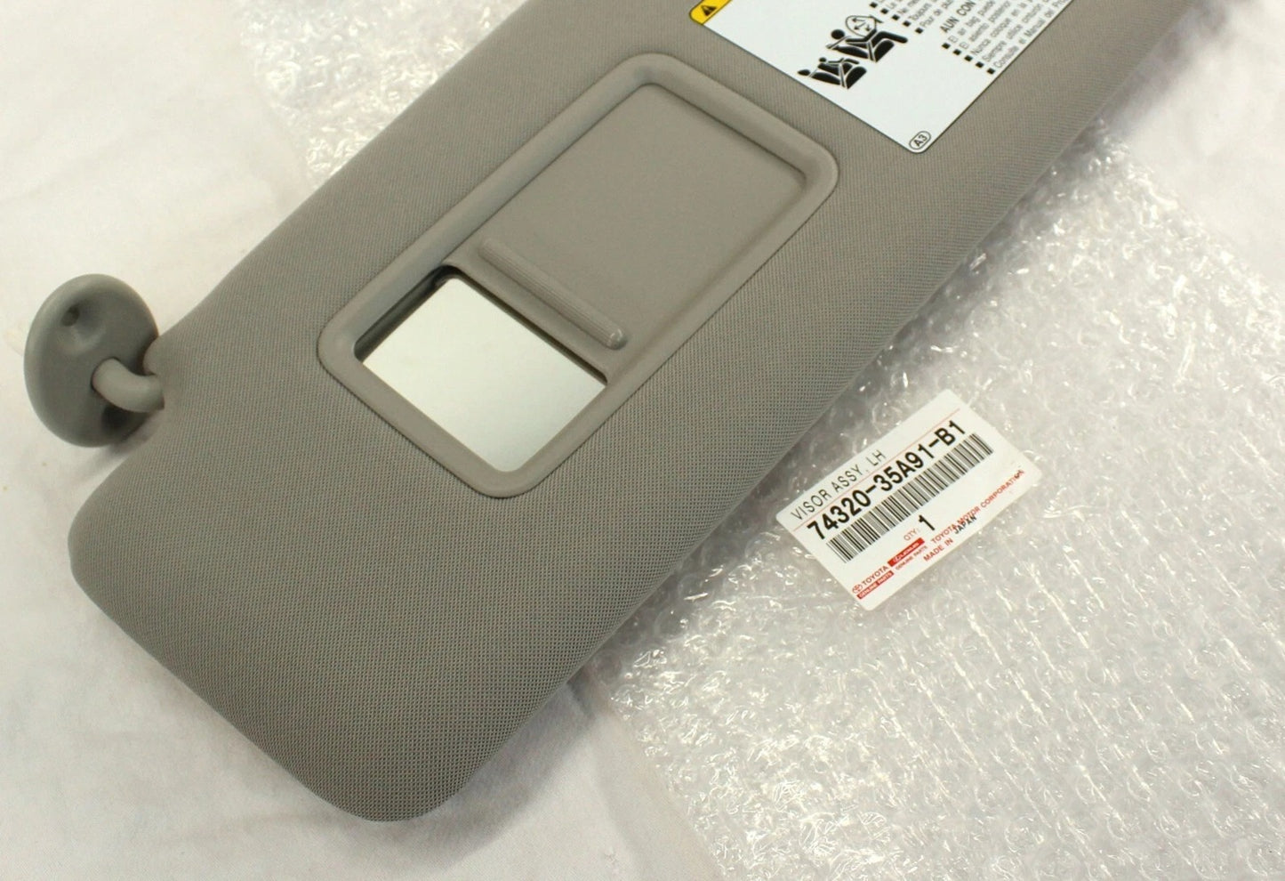 GENUINE OEM TOYOTA 10-24 4RUNNER LEFT DRIVER GRAY SUN VISOR 74320-35A91-B1