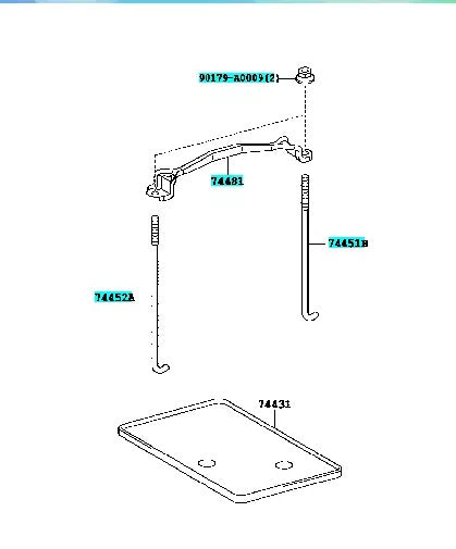 GENUINE TOYOTA 07-21 TUNDRA 08-22 SEQUOIA BATTERY HOLDDOWN CLAMP KIT 74481-0C030