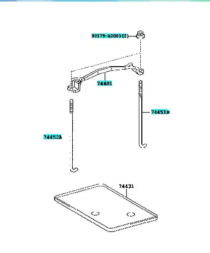 GENUINE TOYOTA 07-21 TUNDRA 08-22 SEQUOIA BATTERY HOLDDOWN CLAMP KIT 74481-0C030