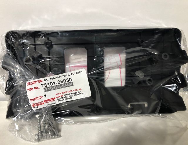 OEM TOYOTA CAMRY FRONT LICENSE PLATE HOLDER 75101-06030 FITS 2015-2017 LE, XLE