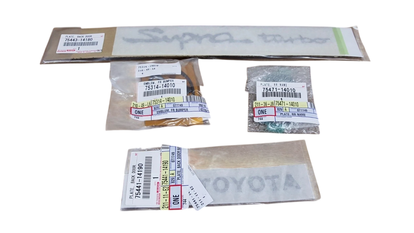 Toyota Supra Turbo 4 Piece Emblem Kit