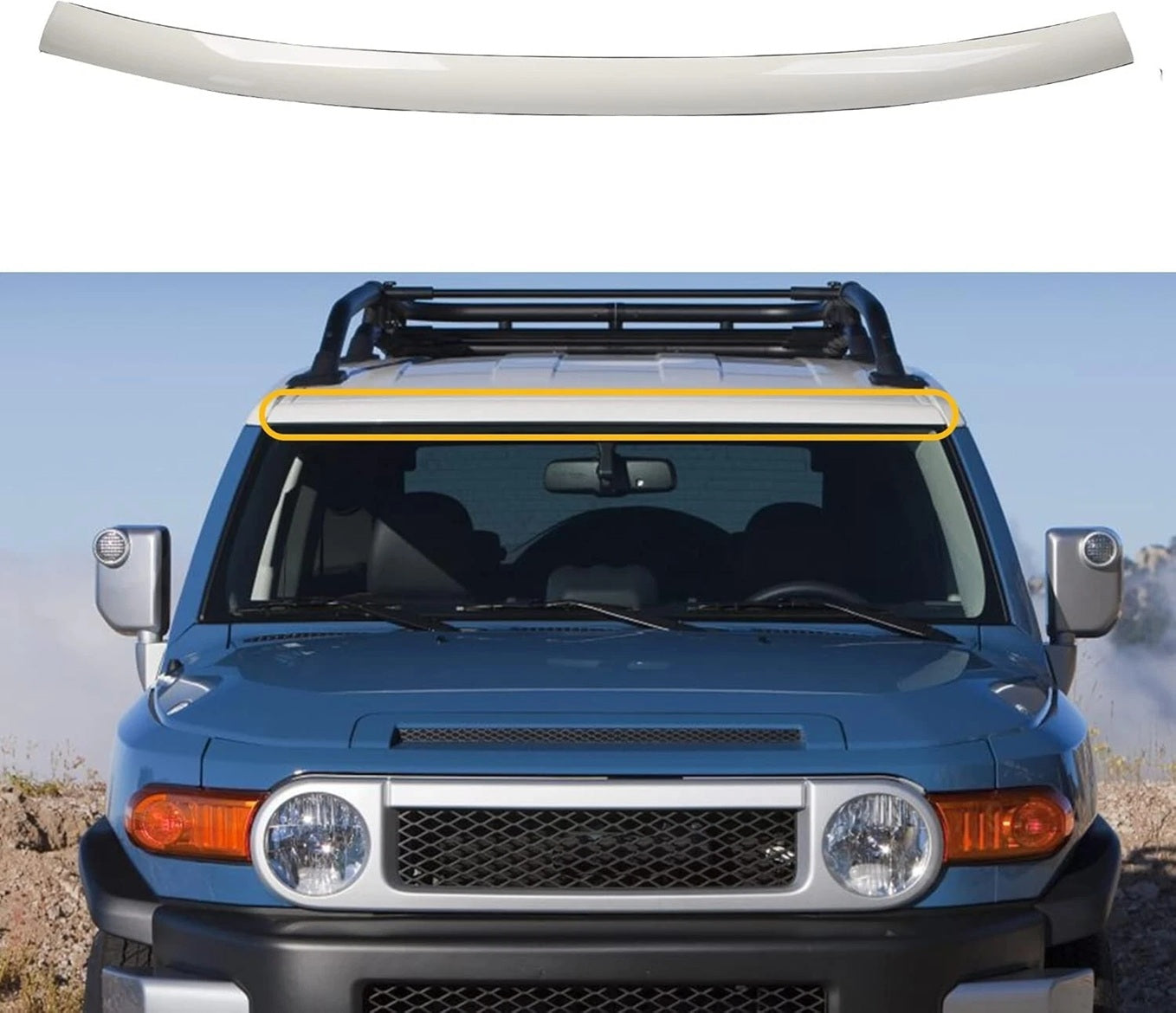 Toyota FJ Cruiser 2007-2014 OEM Upper Outer Moulding Trim Front Top Windshield