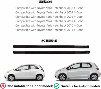 GENUINE TOYOTA 07-11 YARIS HATCHBACK LH & RH ROOF DRIP SIDE FINISH MOULDING SET