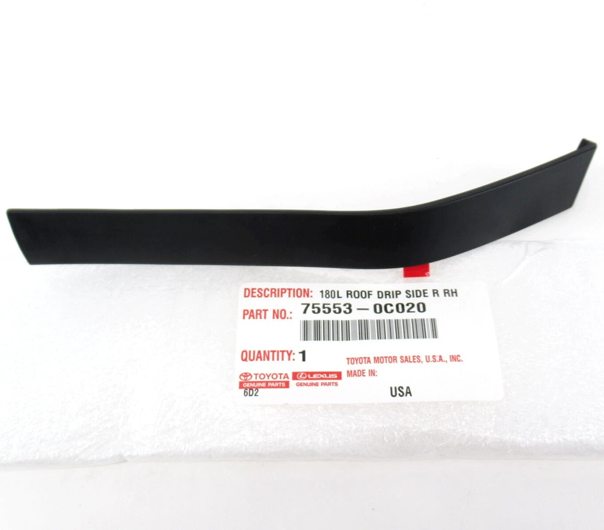 07-21 TUNDRA DOUBLE CAB RIGHT PASSENGER SIDE REAR ROOF DRIP MOLDING