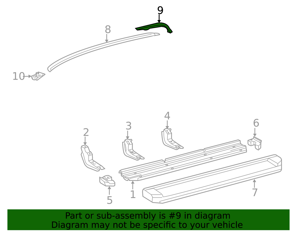 07-21 TUNDRA DOUBLE CAB RIGHT PASSENGER SIDE REAR ROOF DRIP MOLDING