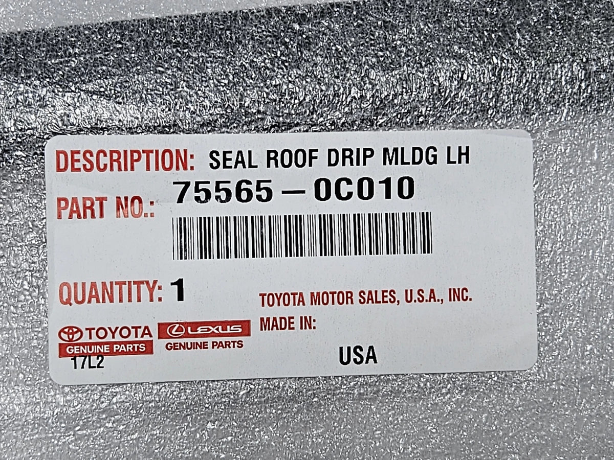 07-21 TUNDRA DOUBLE CAB (SMALL REAR DOORS) LEFT DRIVER SIDE ROOF DRIP MOLDING