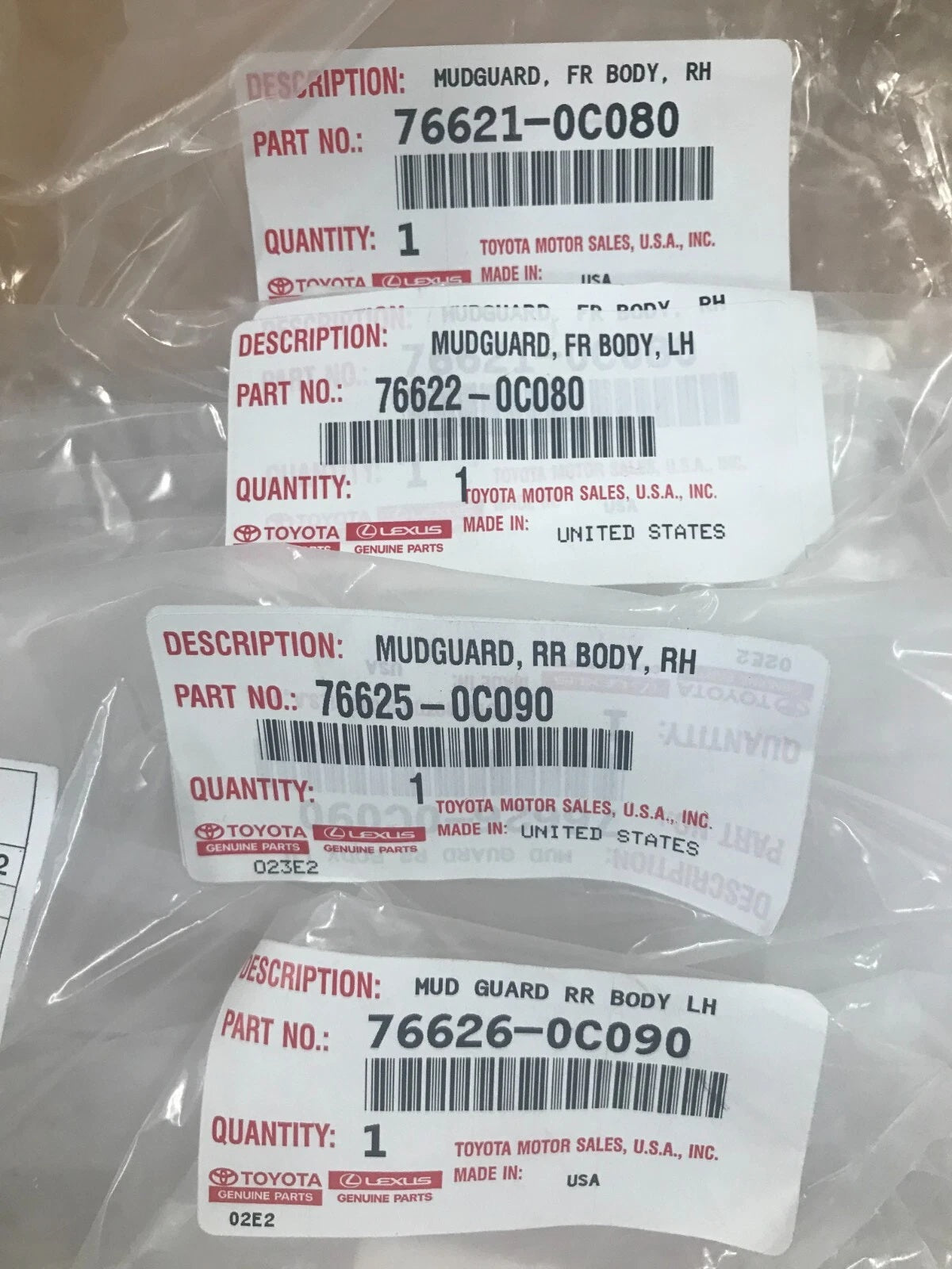 2022-2026 TUNDRA Mud Flap Mudguard Kit GENUINE TOYOTA ACCESSORY