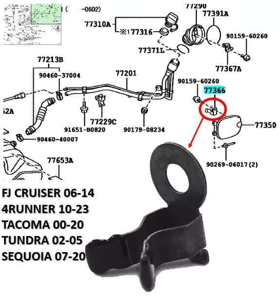 SPRING, FUEL FILLER OPENING LID HINGE FJ CRUISER 4RUNNER TACOMA TUNDRA SEQUOIA