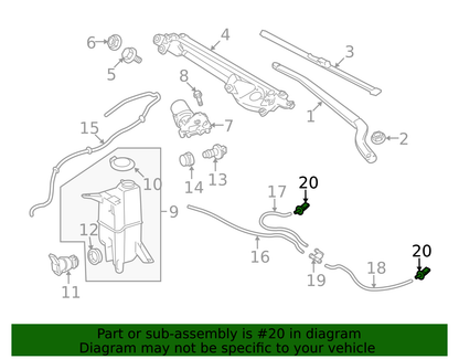 NEW GENUINE OEM TOYOTA 07-21 TUNDRA FRONT WINDSHIELD WASHER NOZZLE 85381-0C030