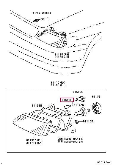 90080-81053 Toyota OEM Genuine BULB(FOR CLEARANCE LAMP)
