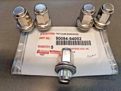 Genuine Toyota, Lexus Tacoma 4runner OEM Chrome Wheel Nut (LUG) 90084-94002 - Set of 5 Taller