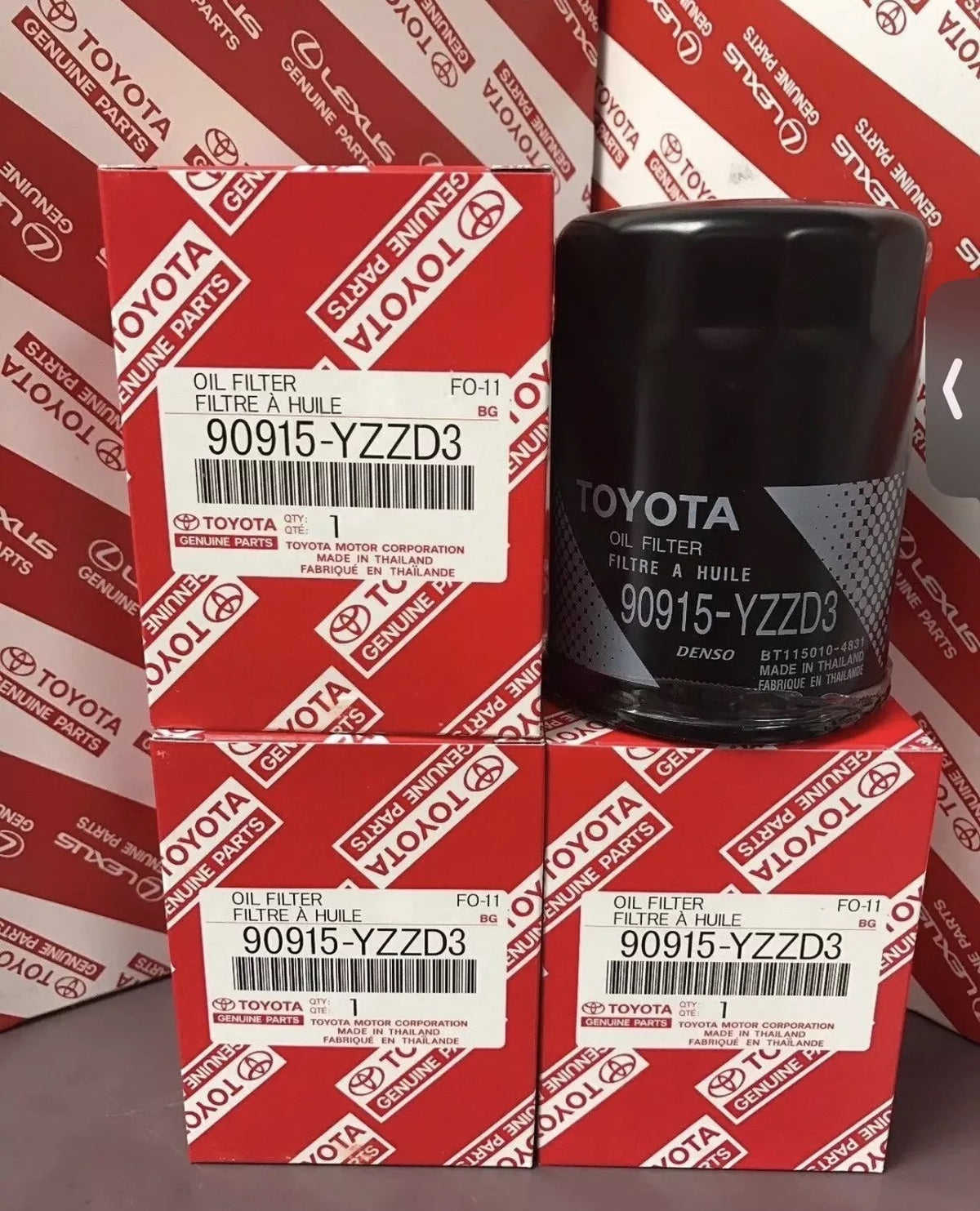 TOYOTA LEXUS OEM FACTORY OIL FILTER 90915-YZZD3 (3 PACK)