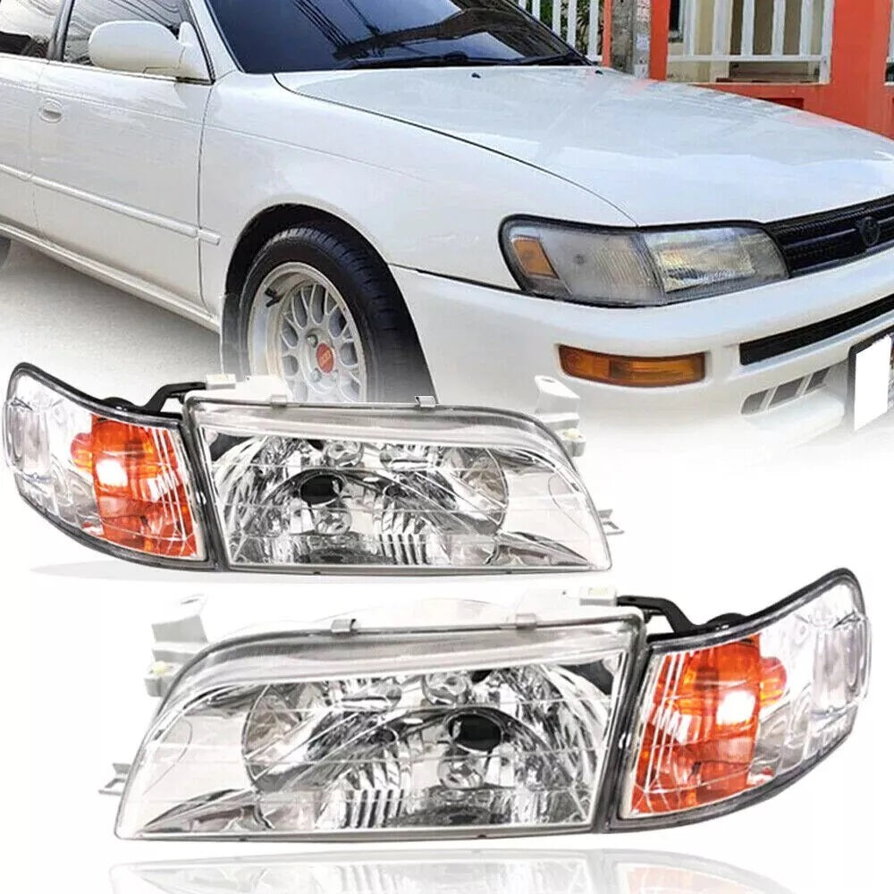 TOYOTA COROLLA 93-97 JDM HEADLIGHTS SET CLEAR GLASS LENS