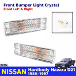 For Nissan Hardbody D21 Navara Pickup 1986-97 Front Bumper Light Lamp Signal L+R