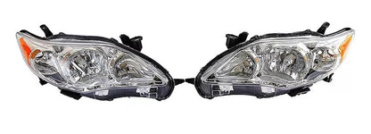 For 11 13 Toyota Corolla Black Headlights Lamps Replacement Pair Set