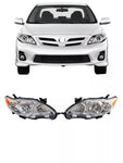 For 11 13 Toyota Corolla Black Headlights Lamps Replacement Pair Set