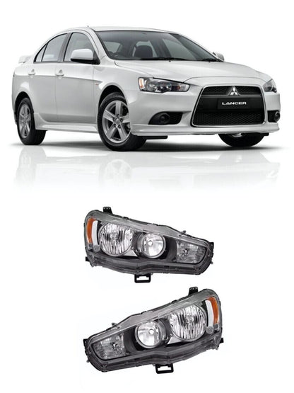 Headlights Halogen Headlamp for Mitsubishi Lancer 2008-2017 Passenger Driver Set