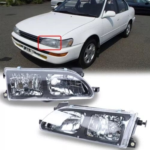 TOYOTA COROLLA 93-97 HEADLIGHTS LED SET BLACK AE100 101 AND CORNER LIGHT LED