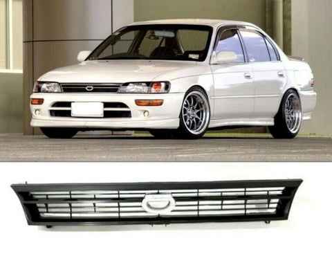 FIT FOR TOYOTA COROLLA 93-97 FRONT BUMPER CROWN LOGO, HOOD GRILLE BLACK GRILL
