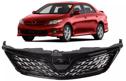 FOR 11 13 TOYOTA COROLLA TYPE S GRILL ZR6 STYLE FRONT GRILLE GLOSS BLACK