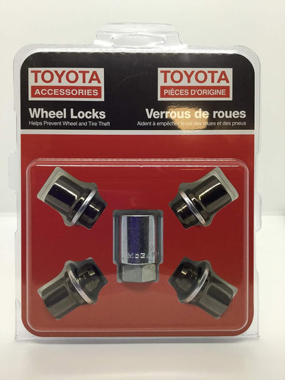 05-23 TACOMA 16" & 18" ALLOY WHEEL LOCKS BLACK CHROME GENUINE TOYOTA PK456-00J00