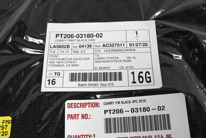Toyota Camry 2018 - 2020 Carpet Floor Mat Set - OEM NEW!