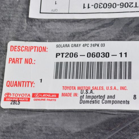 Toyota Solara Hardtop 1999 - 2003 Gray Carpet Floor Mats Set Genuine OEM OE