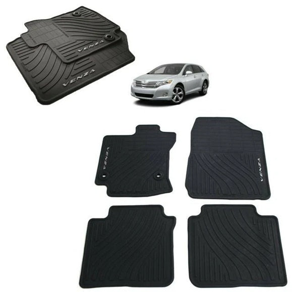 OEM 2013-14 TOYOTA VENZA BLACK ALL WEATHER FLOOR MAT SET OF 4 / PT206-0T130-20