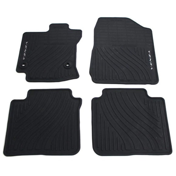 OEM 2013-14 TOYOTA VENZA BLACK ALL WEATHER FLOOR MAT SET OF 4 / PT206-0T130-20