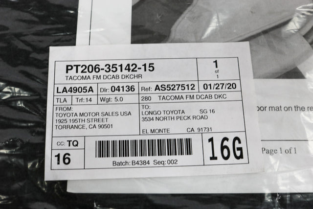 2012-2014 TACOMA DOUBLE CAB CARPET FLOOR MATS PT206-35142-15 GENUINE TOYOTA
