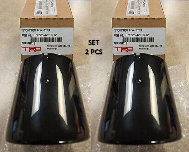 2019-2025 TOYOTA RAV4 BLACK CHROME EXHAUST TIPS GENUINE OEM SET OF 2