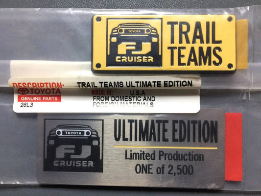 EMBLEM SPECIAL EDITION TRAIL TEAM FJ CRUISER 07-14 LIMITED PRODUCTION OEM GENUIN
