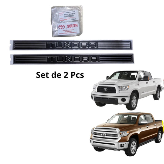 2007-2020 TUNDRA PLATINUM DOOR SILL PROTECTORS SATIN CHROME & BLACK 2 PC SET