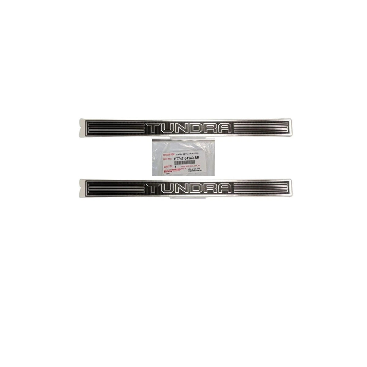 2007-2020 TUNDRA PLATINUM DOOR SILL PROTECTORS SATIN CHROME & BLACK 2 PC SET