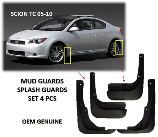 SCION TC 05-10 RUBBER PLASTIC SET 4PCS MUD GUARDS SPLASH GUARDS OEM GENUINE