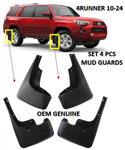 4RUNNER 2010-2024 MUD GUARDS SPLASH GUARDS SET 4 PCS, OEM GENUINE