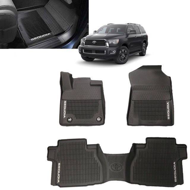 2012-2022 SEQUOIA OEM ALL WEATHER FLOOR LINER MATS 8 passenger w/o rear console
