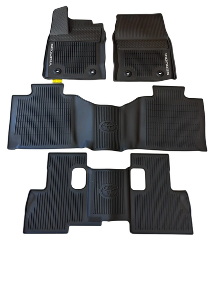 BLACK ALL WEATHER FLOOR LINER MATS GENUINE TOYOTA 2023-2025 SEQUOIA