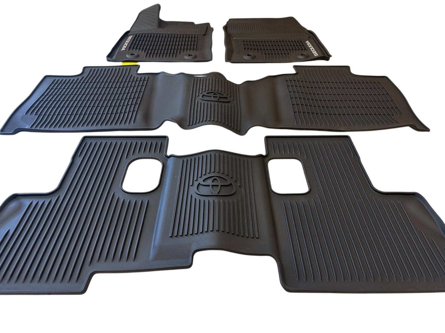 BLACK ALL WEATHER FLOOR LINER MATS GENUINE TOYOTA 2023-2025 SEQUOIA