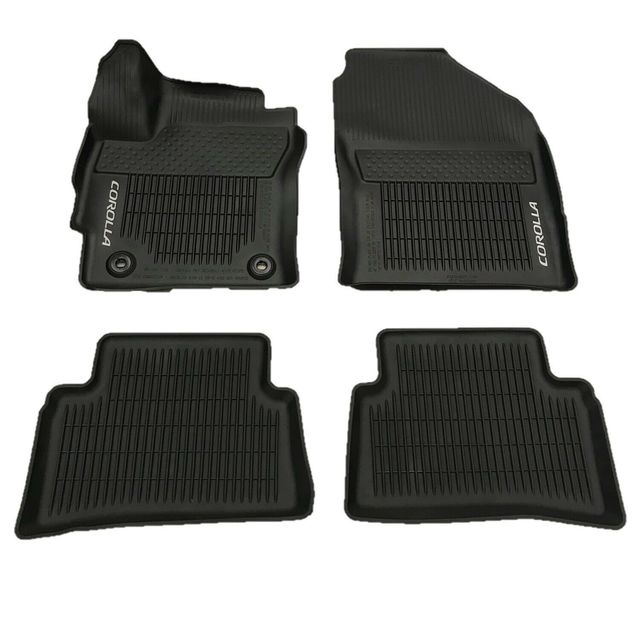 OEM 2019 Toyota Corolla Hatchback Black All Weather Rubber Floor Liner Mats Set