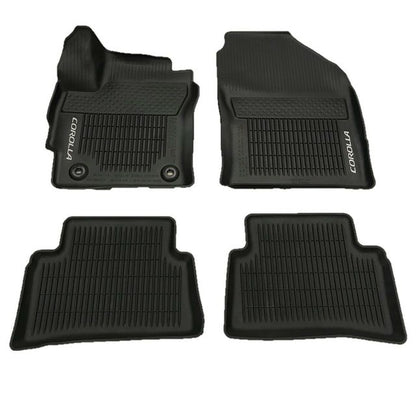OEM 2019 Toyota Corolla Hatchback Black All Weather Rubber Floor Liner Mats Set