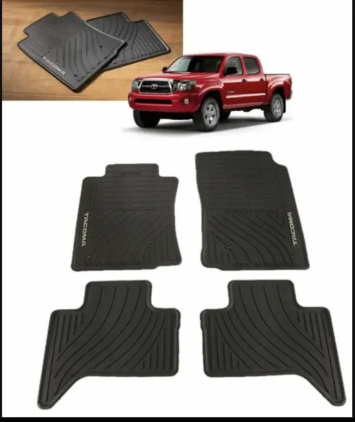 Rubber Floor Mat SET 05-11 Toyota Tacoma Floor All Weather Mats (DOUBLE CAB)