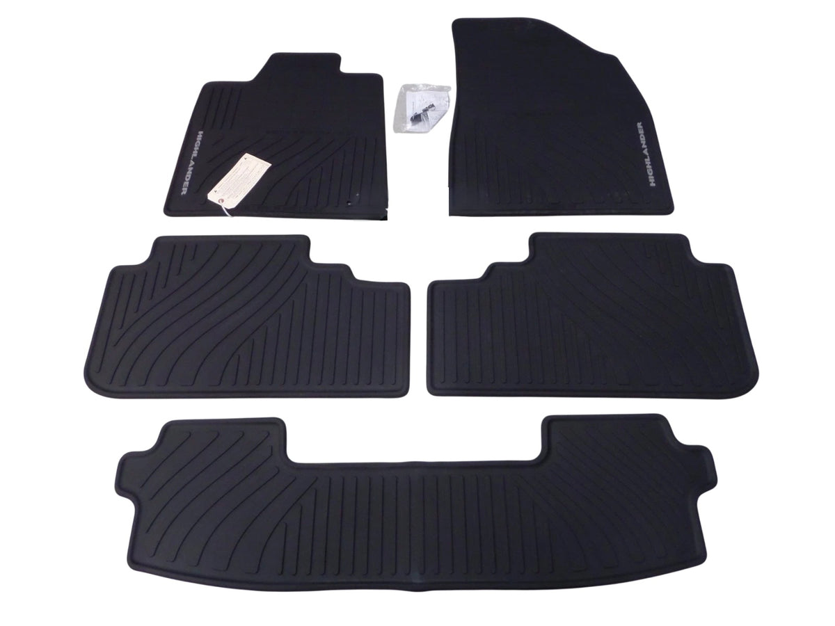 Toyota Highlander 08-13 Factory All Weather Rubber Floor Mats w/ 3rd Genuine OEM