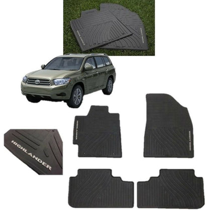 Genuine Toyota 2008-2013 Toyota Highlander Black Rubber All Weather Floor Mats P