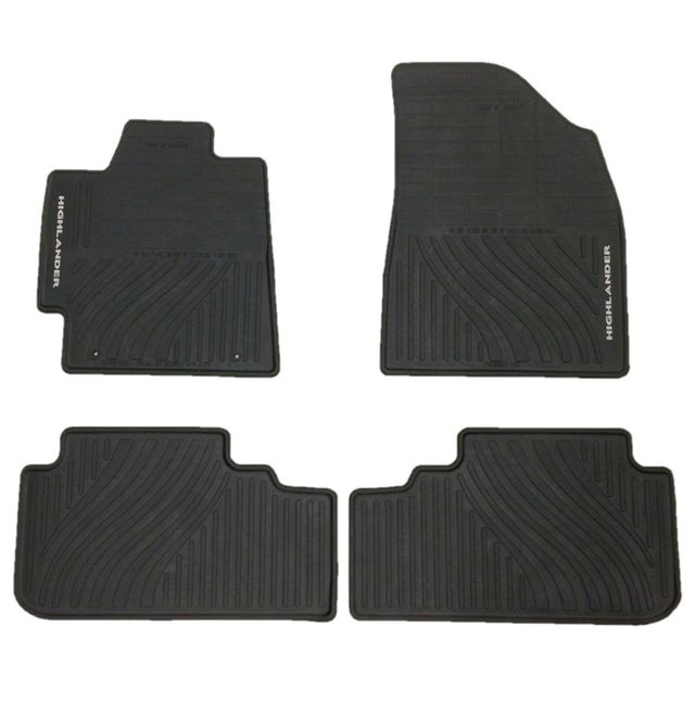 Genuine Toyota 2008-2013 Toyota Highlander Black Rubber All Weather Floor Mats P