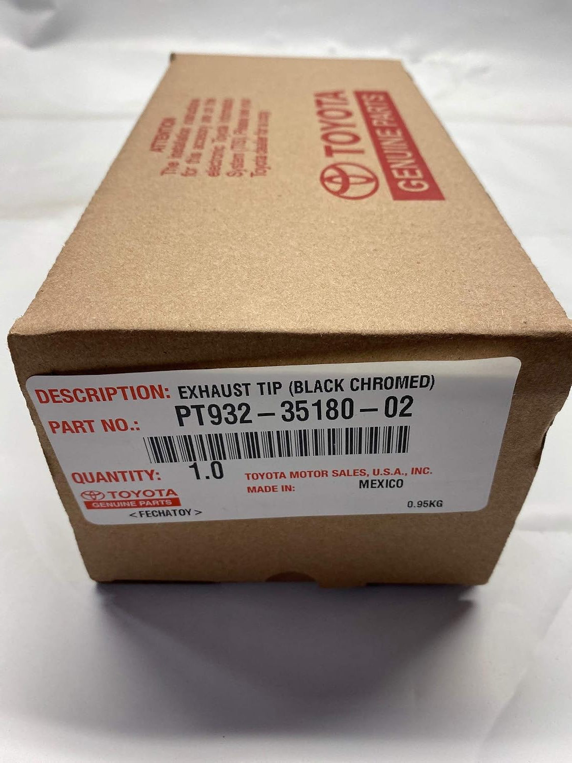 Genuine Toyota 2005-2020 Tacoma Black Chrome Exhaust Tip PT932-35180-02